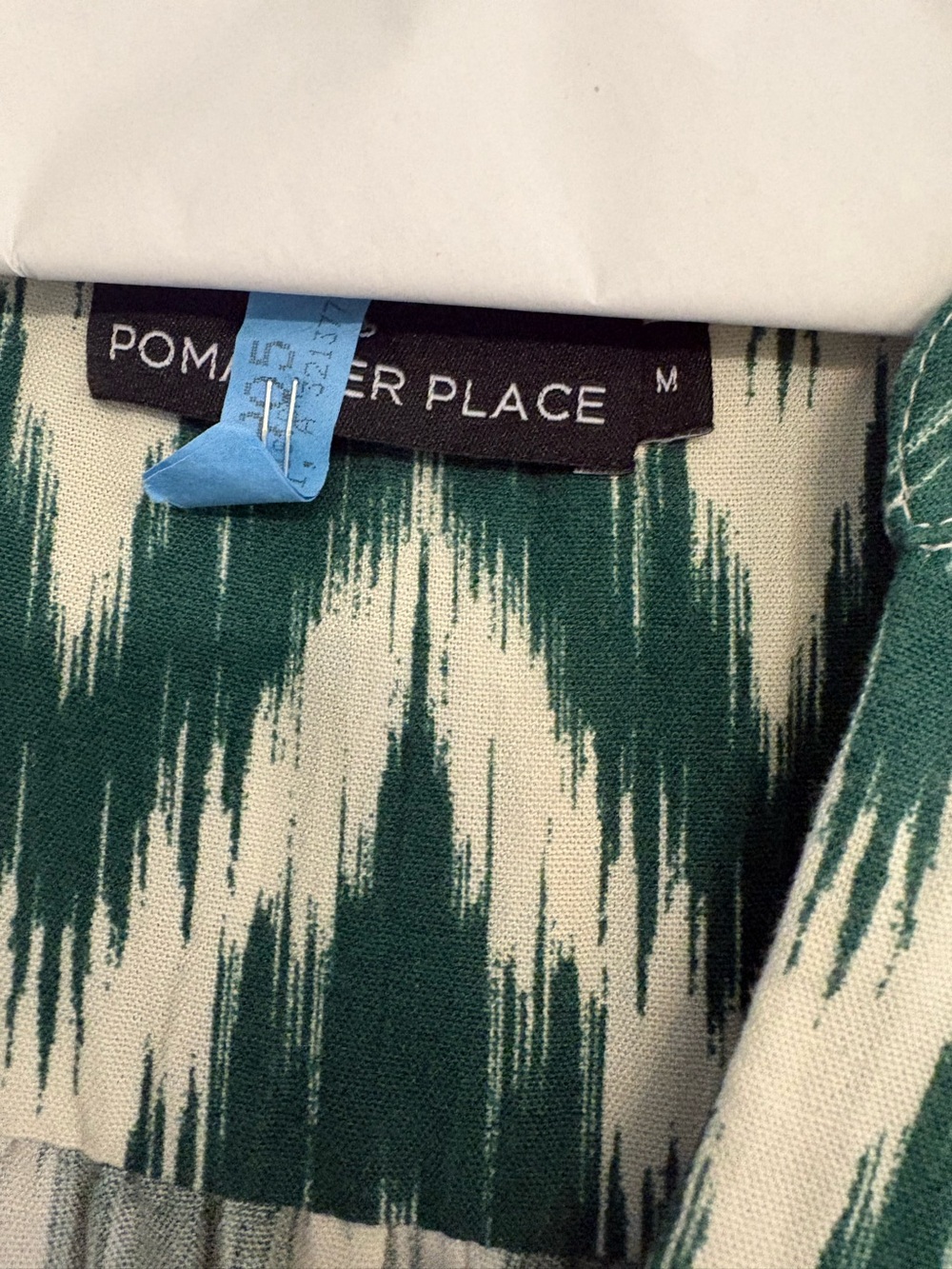 POMANDER PLACE Green & Cream Printed dress